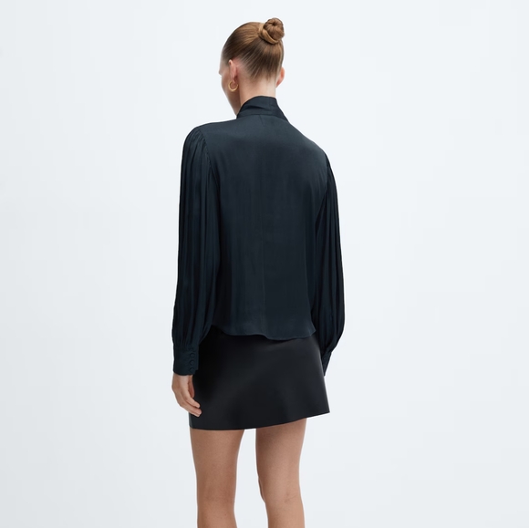 MANGO Bow satin blouse - Picture 4 of 7